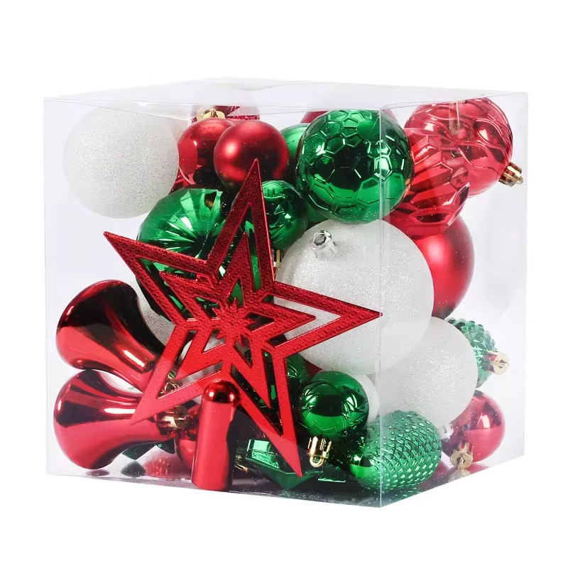 LIJ Weihnachtsbaum Dekoration Set mit 45 Stern-Anhängern in Silber, Größen: 4 cm, 6 cm und 8 cm - Bild 2