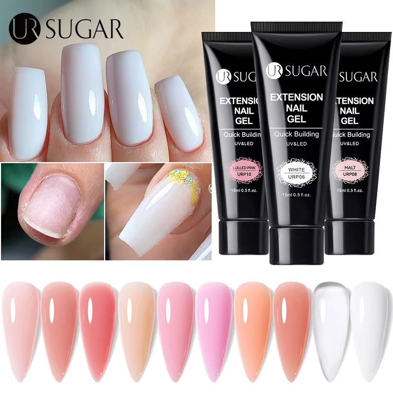 UR SUGAR Quick Nail Extension Gel, Nude Pink Milky White, 15 ml - Bild 4