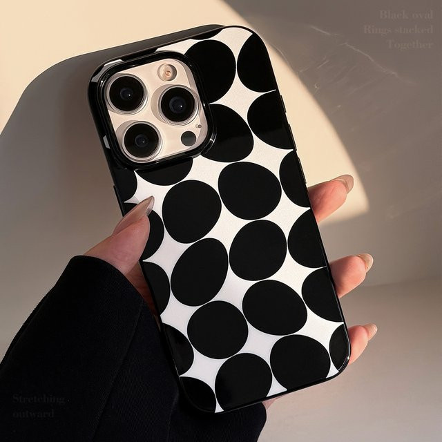 Stoßfeste Schutzhülle mit Luxus-Kreisdesign für iPhone 12 bis iPhone 16 Pro Max von MUQGEW in Multicolour - Bild 1