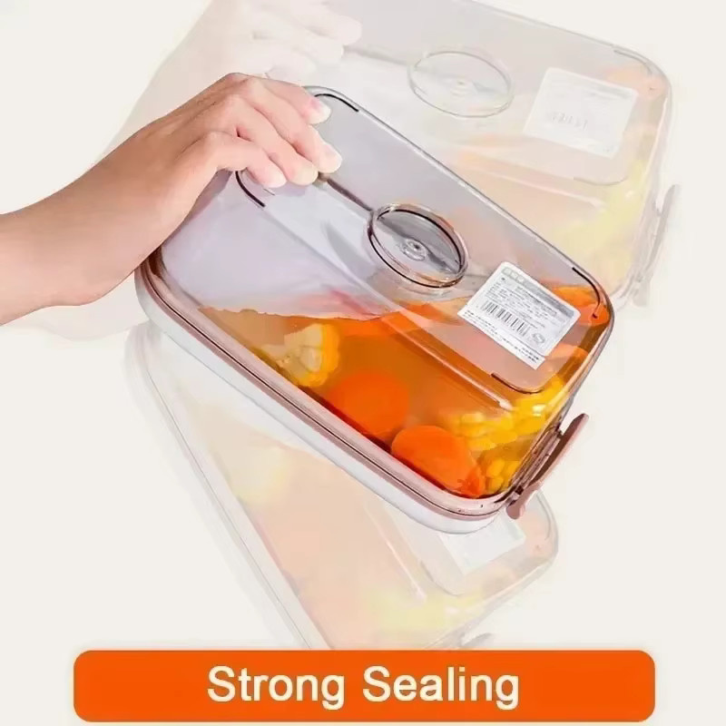 KEMORELA Lebensmittel-Vakuum-Aufbewahrungsbox, transparente versiegelte Küchen-Frischhaltebox mit Vakuumpumpe, 8,4 l - Bild 2