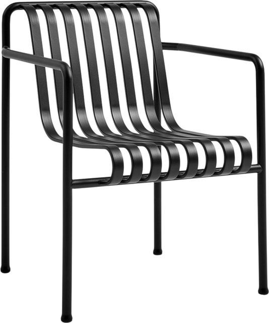 HAY Palissade Dining Arm Chair Esszimmerstuhl aus Stahl in Schwarz Matt, stapelbar - Bild 1
