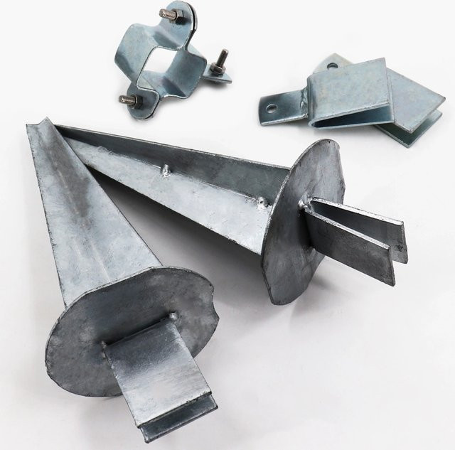 Aquagart 3er Eck-Strebenset für Z-Profil Zaunpfahl aus verzinktem Material in Silber - Bild 2