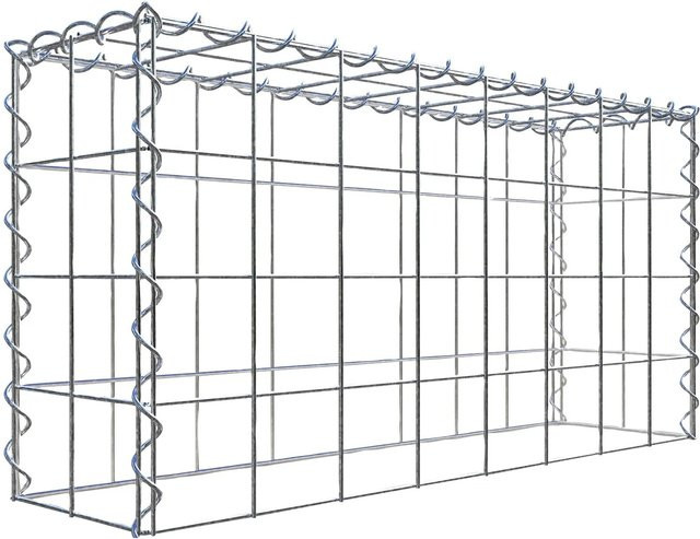 Gabiona Anbaukorb Typ 3 aus Stahl in Silbergrau, B/H/T: 80 x 40 x 20 cm, Maschenweite 10 x 10 cm - Bild 1