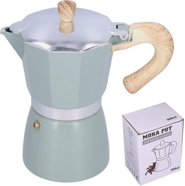 Tooarts Moka Maker Kaffeekanne Cyan Grau, 300 ml - Bild 1