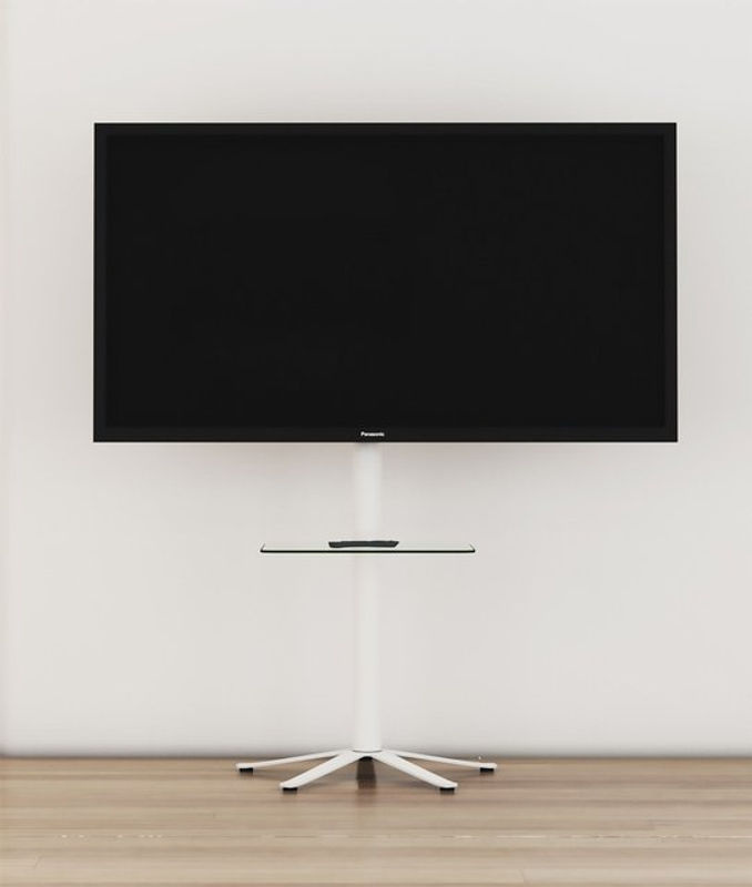 VCM TV-Bodenständer Xila in Weiß mit Zwischenboden für 32-70 Zoll, H x B x T: 100 x 61 x 61 cm - Bild 2