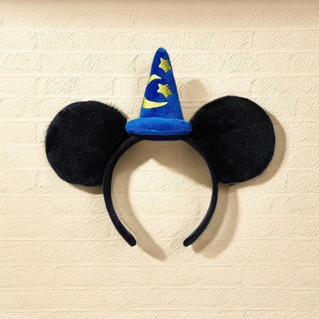 HEROCROSS Minnie Maus Ohren-Haarband, Blauer Stern Halbmond-Stab, 1-teiliges Set - Bild 1