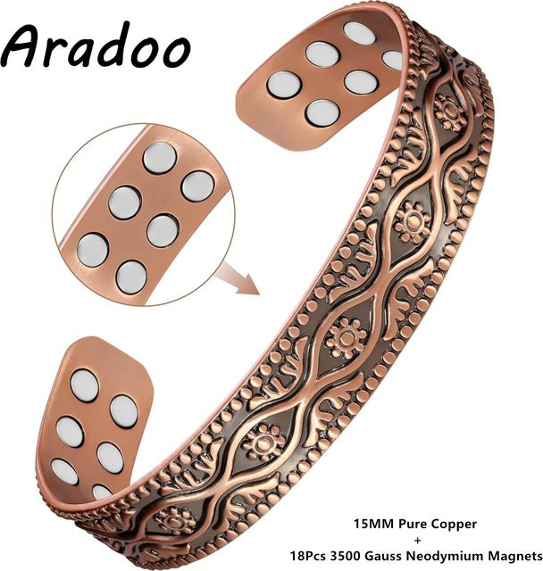 ARADOO Armband, Kupfer, Roségold, Evil Eye & Arabesque - Bild 1
