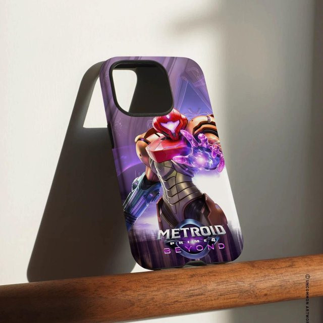 M-Metroid Prime 4 Beyond Handyhülle für iPhone 17 16 15 14 13 12 Pro Max Plus, glänzende HD-Doppelschicht-Flüssig-Hartschale in Weiß und Multicolour - Bild 1