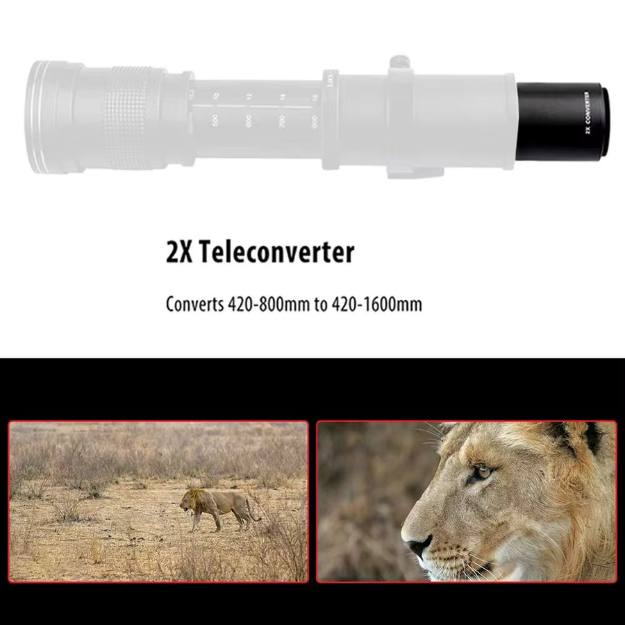 LIGINN 2er-Set Telekonverter-Vergrößerungslinsen für T-Mount Teleobjektive in Schwarz - Bild 3