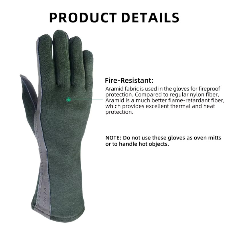 XYEHS Feuerfeste Aramid-Arbeitshandschuhe mit Lederbündchen für Militär- und Pilotenuniformen - Bild 3