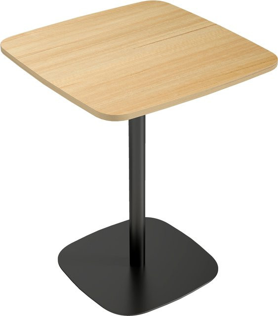 HOMCOM Esstisch Modern in Naturholz und Schwarz, quadratischer Küchentisch mit Stahlgestell für 2 Personen, B/T/H: 60 x 60 x 71 cm - Bild 1