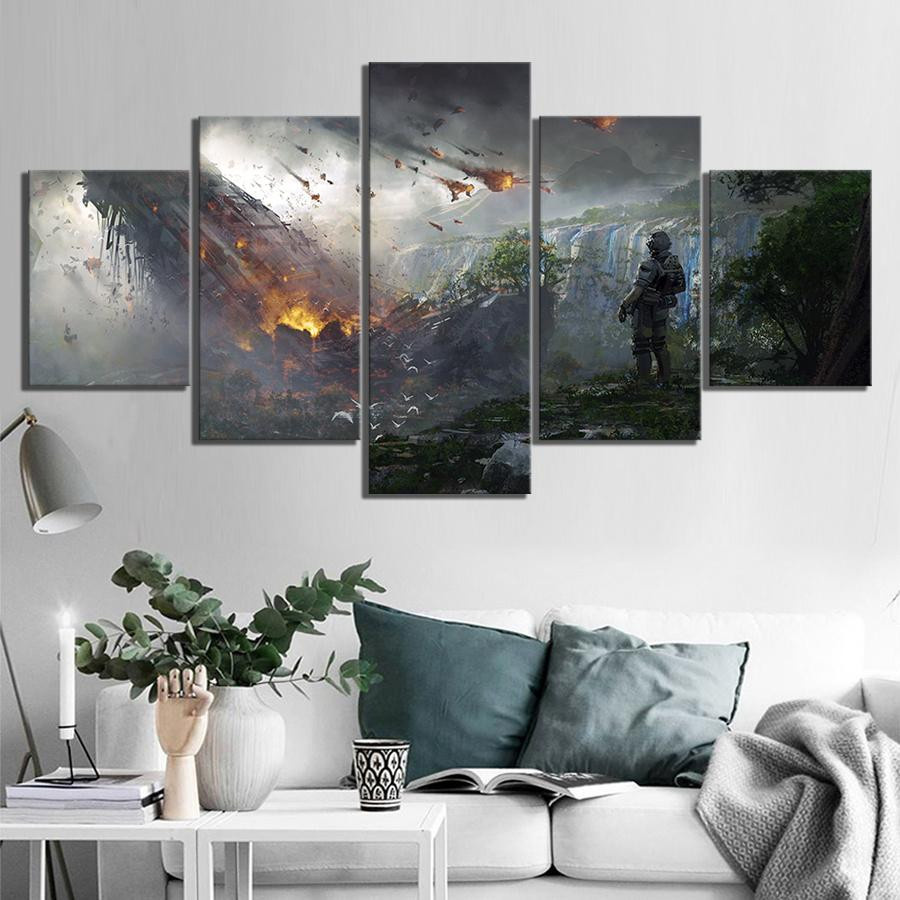 5er Set Titanfall 2 Leinwand Poster von Niveous Art Museum mit Videospiele Motiven wie Raumschiff und Soldat in Multicolor - Bild 2