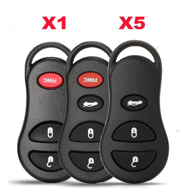 Jingyuqin X1 X5 Ersatzgehäuse für Autoschlüssel in Schwarz für Chrysler Sebring Jeep Liberty und Dodge Sender Fob Shell - Bild 1