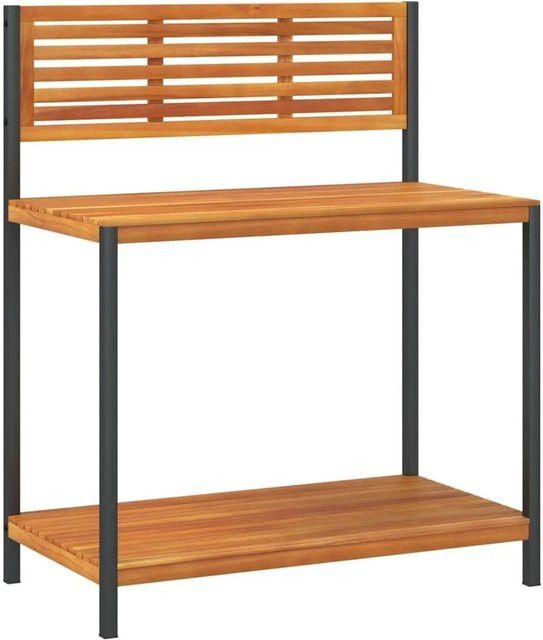 vidaXL Garten-Arbeitstisch aus Massivholz Akazie und Stahl in Braun, B/T/H: 90 x 50 x 110 cm - Bild 1
