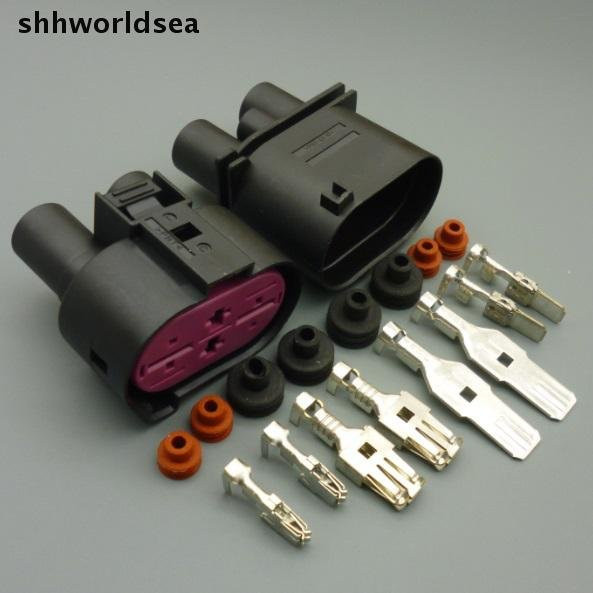4-poliger Lüfter Sensor Stecker und Buchse für VW Passat B7, Tiguan, Golf, Skoda Octavia, Yeti und Audi in Schwarz - Bild 1