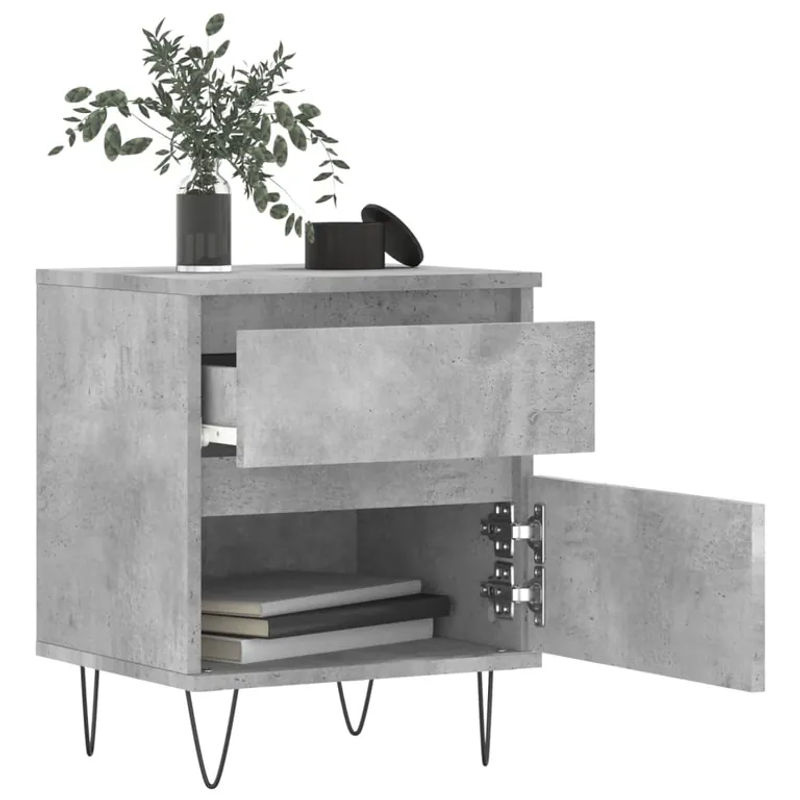Vidaxl Nachttische im Industrial Design, 2er-Set, Grau, B/T/H: 40 x 35 x 50 cm - Bild 2