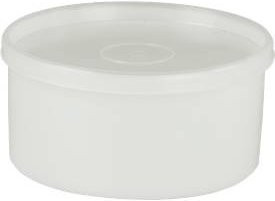 Hünersdorff Universaldose mit Stülpdeckel aus Kunststoff, 400 ml, Beige/Weiß, Durchmesser: 11,4 cm, Höhe: 5,5 cm - Bild 1