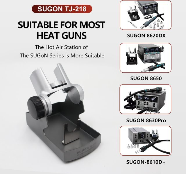 SUGON 218 Original Griff Halterung und Rahmen für Heißluft Rework Stationen in Silber, passend für SUGON 8650, 8630 PRO und 8620DX - Bild 1