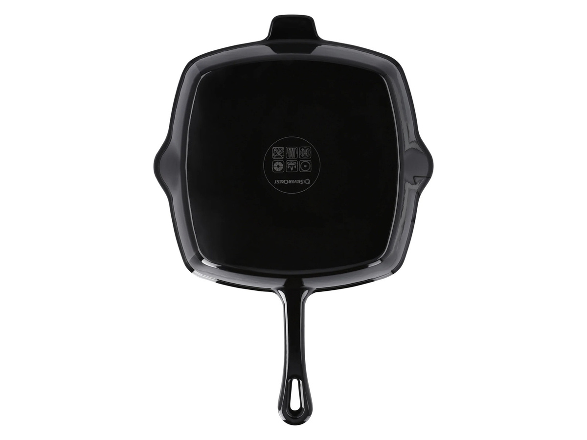 SILVERCREST® Grillpfanne aus emailliertem Gusseisen, Durchmesser: 24 cm, Schwarz - Bild 3
