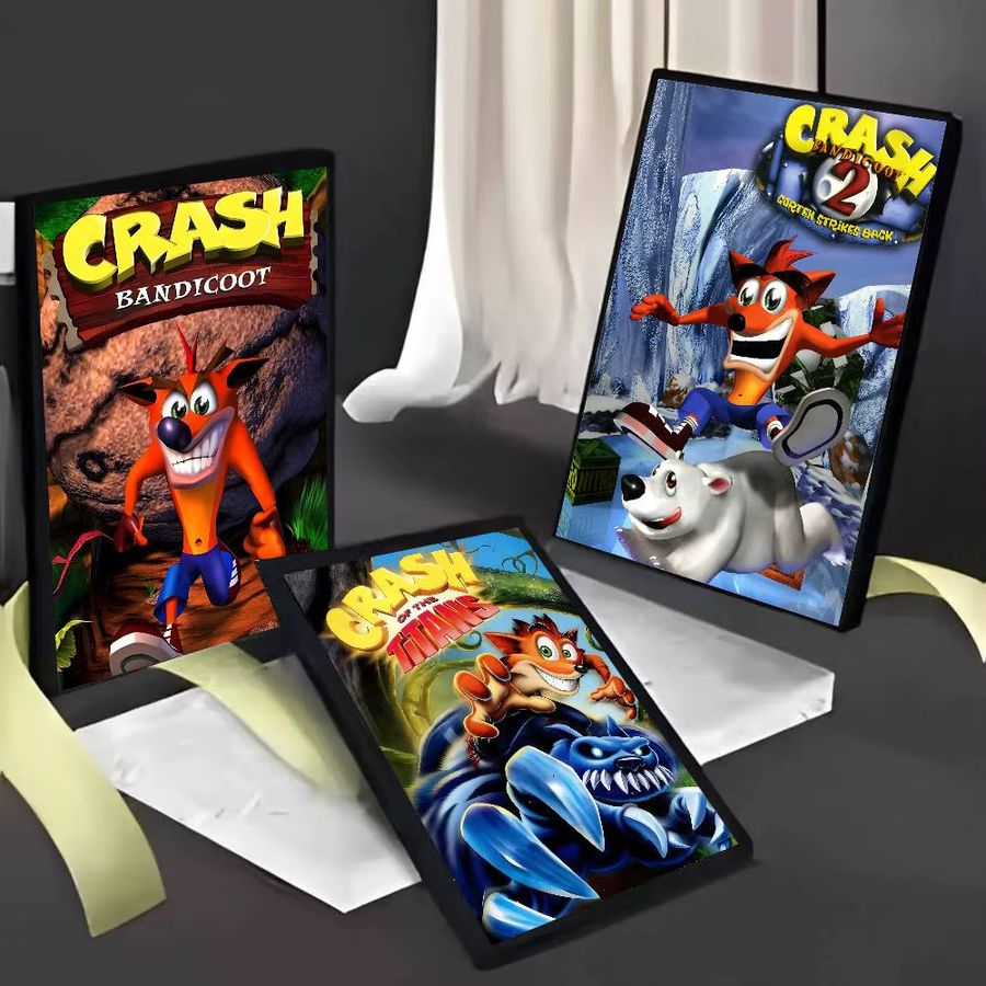 MINISO Crash Bandicoot Game Poster Selbstklebender Wasserfester Papier Sticker Wanddeko Multicolor - Bild 3