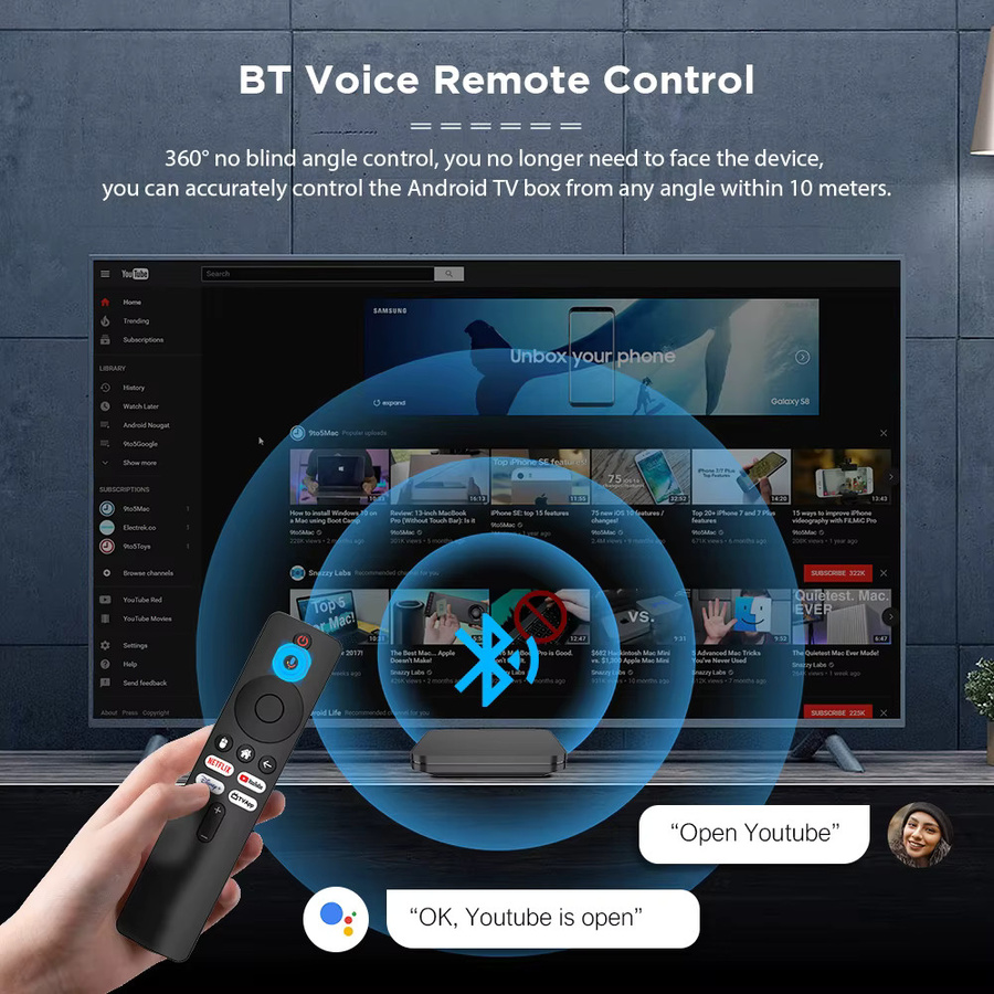 V1PRO Android 12.0 TV-Box mit Allwinner H618 Prozessor, 4K UHD Media Streamer, Dual-WLAN 2,4/5G und Bluetooth in Schwarz - Bild 3