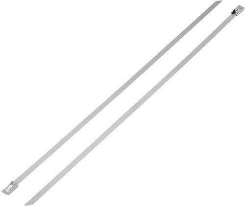 TRU Components Kabelbinder Silber, Länge: 300 mm, Breite: 4,6 mm - Bild 1