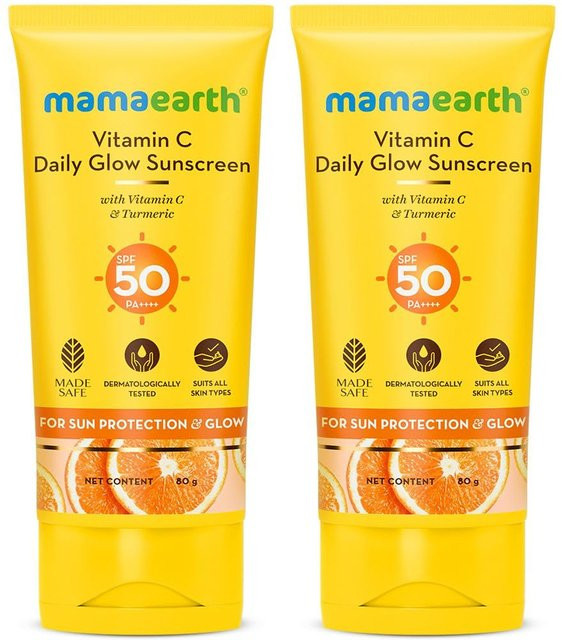 Mamaearth Vitamin C & Kurkuma Sonnenschutz Creme, LSF 50, 2er Pack - Bild 1