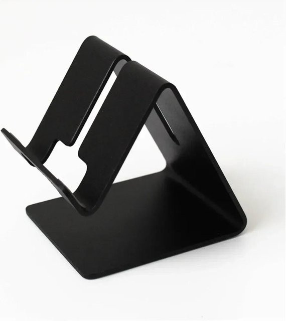 Multifunktionaler Handy- und Tablet-Halter aus Metall als Desktop-Organizer und Fotokartenhalter in Schwarz - Bild 1