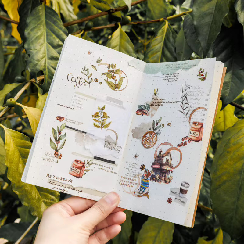 2 Stück flache Aufkleber mit Kaffeethema und Retro-Kaffeetassen in Multicolour für DIY Scrapbooking und handgefertigte Alben - Bild 4
