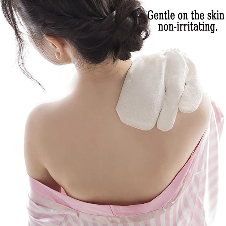 Garshana Rohseide-Massagehandschuhe, Weiß, Unisex - Bild 2