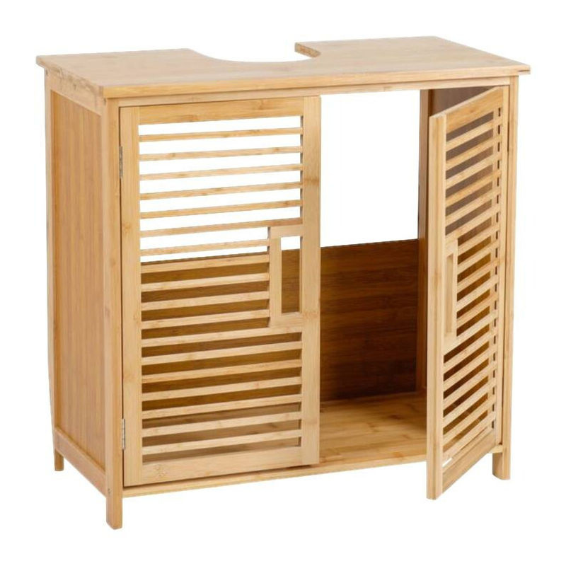 Axentia Waschbeckenunterschrank aus Bambus in Braun, B/T/H: 60 x 58 x 30 cm - Bild 2