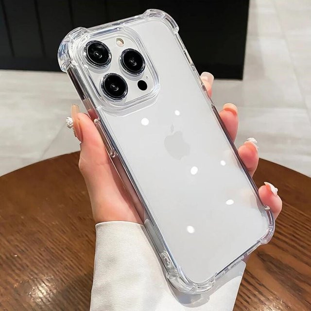 Stoßfeste transparente Handyhülle mit Silikon-Stoßfänger für Apple iPhone 11 bis iPhone 16 Pro Max - Bild 1