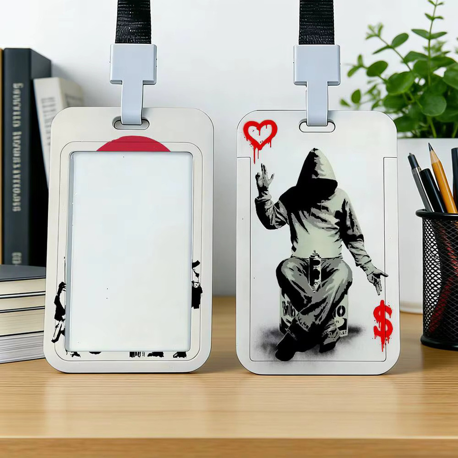 Art B Banksy Kartenhalter mit Umhängeband, Unisex Ausweishalter aus Kunststoff, Multicolour - Bild 1