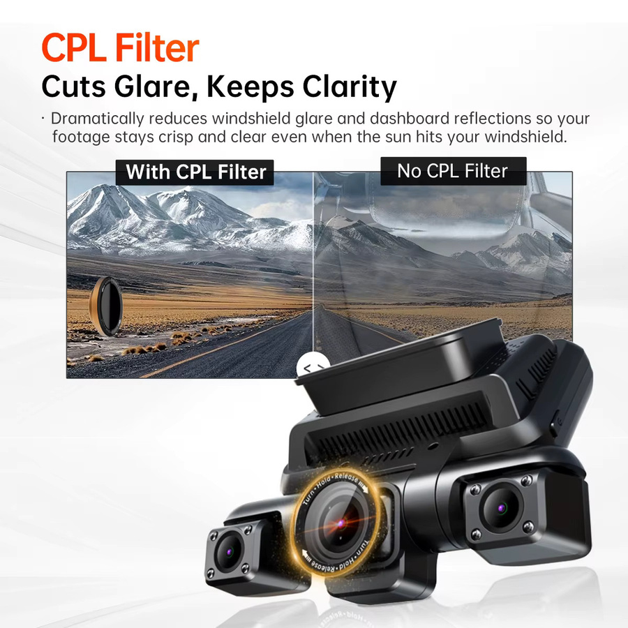 XUOIB i9pro 4CH Dashcam mit 4K UHD, 360° Kamera, 4 Zoll Display, WiFi, GPS und Nachtsicht in Schwarz - Bild 6