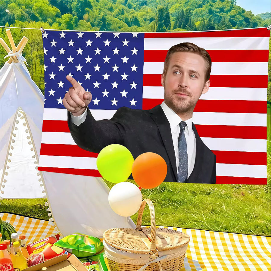 Ryan Gosling Flagge von Warner Bros. als Wandkunst Dekoration in Multicolor, B/H: 40 x 40 cm - Bild 2