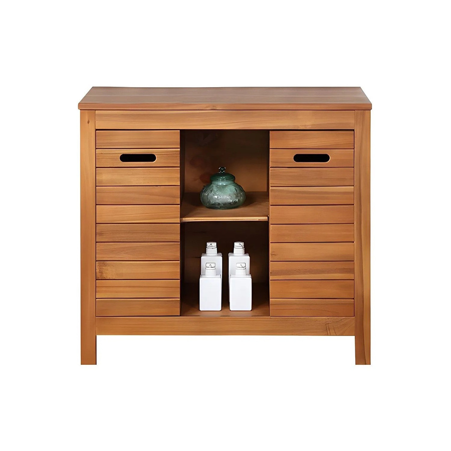 Vente-unique Waschbeckenunterschrank Pulukan aus Akazienholz in Natur Dunkel, Breite: 90 cm - Bild 2
