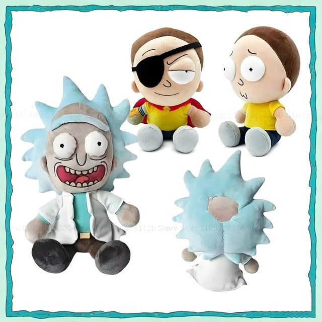 Bandai Rick und Morty Plüschpuppe, Rick Sanchez Morty Smith, Stofftier - Bild 1