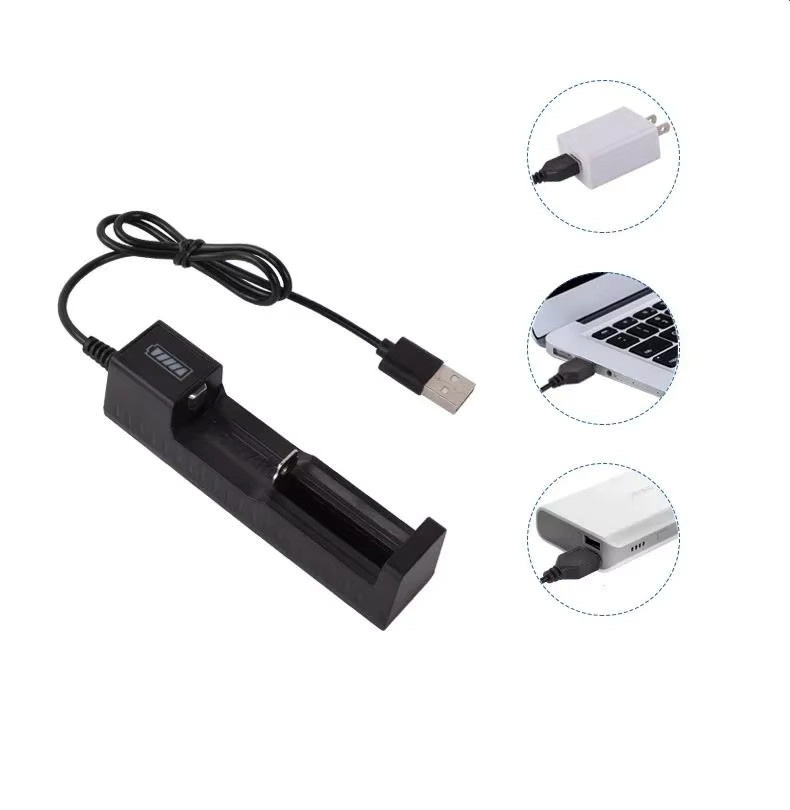 AILEHKUO Universal 1 Slot Smart Lithium-Batterieladegerät für 14500 18650 26650 Akkus, Schwarz - Bild 2