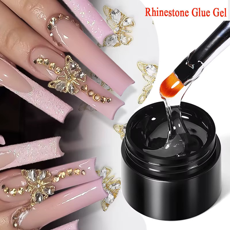 BORN PRETTY Strass Kleber Gel mit Nagel Liner Pinsel, Transparent - Bild 2