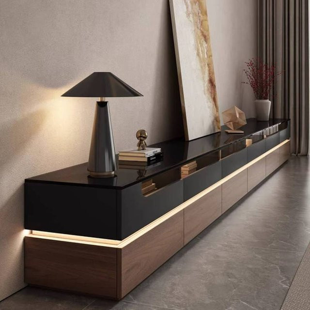 DUTRIEUX TV-Schrank aus Holz in Schwarz für Wohnzimmer und Schlafzimmer im modernen Design - Bild 1