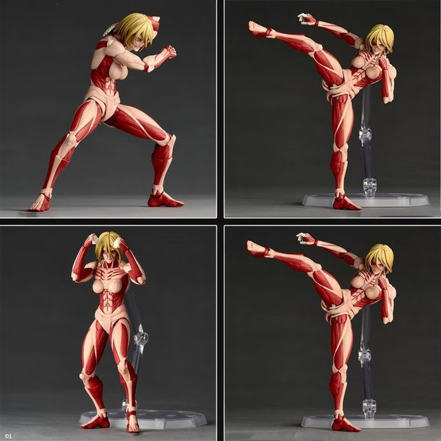 Bandai Attack On Titan Amazing Yamaguchi Revoltech Nr068 Annie Leonhart, PVC-Figur, Einzelfigur - Bild 1