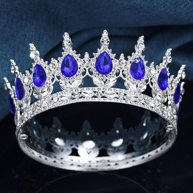 YIRAN Diadem, Messing, Weiß, Kristall, Unisex - Bild 1