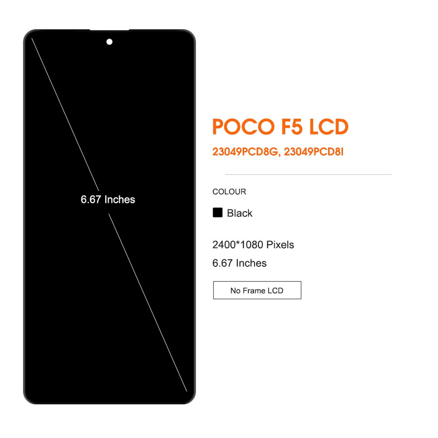 Xiaomi Poco F5 LCD Display Touchscreen Digitizer Montage AMOLED Ersatzteil in Schwarz, 6,67 Zoll - Bild 2