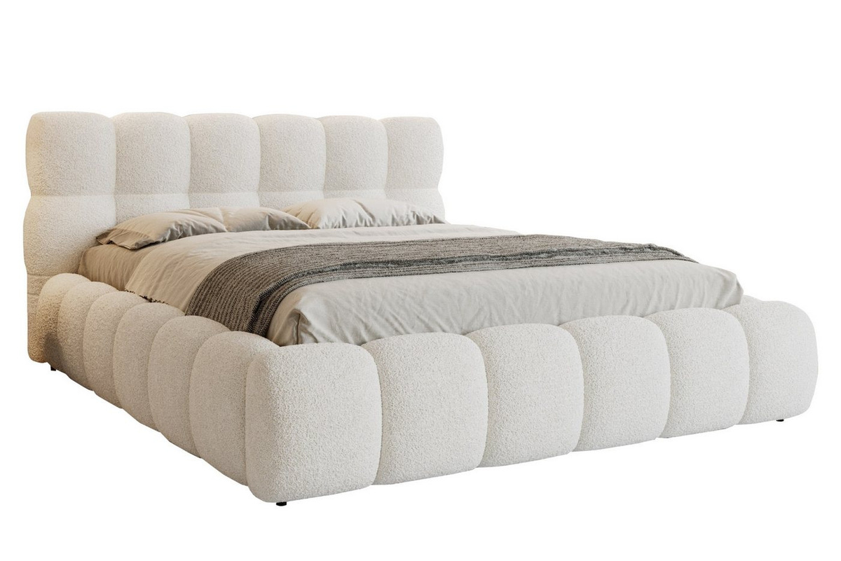 Deine Möbel 24 Polsterbett LUVA Bubble mit Bettkasten und Lattenrost in Bouclé - Bild 1