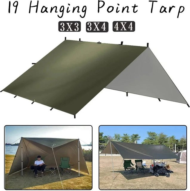 Top Lander Hang-Point-Plane wasserdicht als Outdoor-Überdachung und Sonnenschutz in Schwarz, B/T: 4 x 4 m oder 3 x 3 m - Bild 1