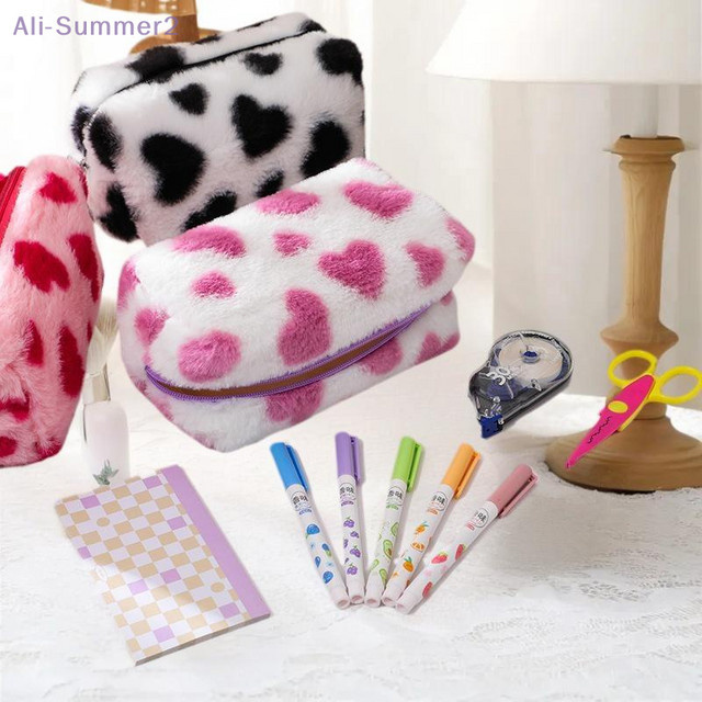 Summer2 Federmäppchen mit Herzprägung als Schreibtisch-Organizer, Textil, Schwarz/Mehrfarbig - Bild 1