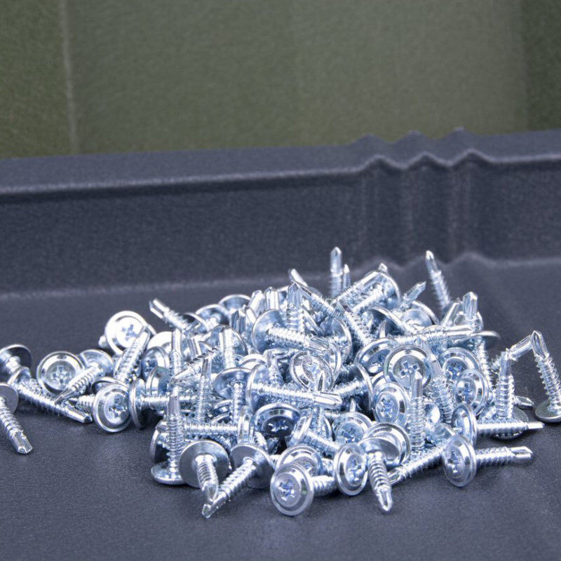 Blachotrapez GmbH Flachkopfschrauben aus verzinktem Stahl mit Phillips-Antrieb zur Befestigung von Stehfalzblechen auf Holzunterkonstruktionen, Silber, 500 Stück pro Packung - Bild 1