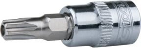KS Tools CHROMEplus Bit-Stecknuss TX mit Stirnlochbohrung 1/4 Zoll in Silber - Bild 1