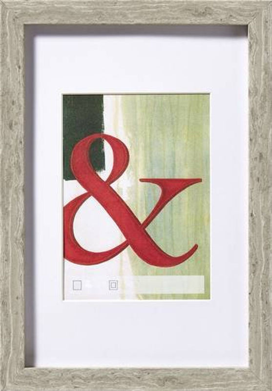 Walther Design EA030D Bilderwechselrahmen in Grau mit Passepartout für das Format 13 x 18 cm zur Tischaufstellung oder Wandmontage - Bild 1