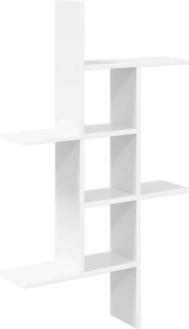 vidaXL Wandregal Weiß aus MDF, glänzend, B/T/H: 61 x 15 x 102 cm - Bild 1